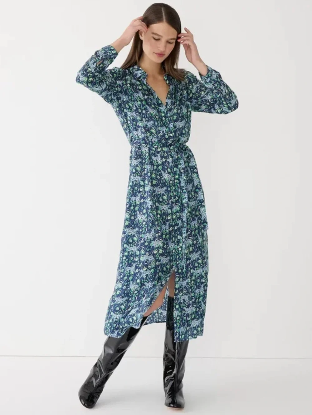J. Crew Button-front midi dress in fauna floral NWT Size 4